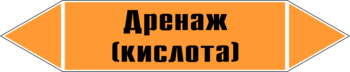 Маркировка трубопровода "дренаж (кислота)" (k03, пленка, 252х52 мм)" - Маркировка трубопроводов - Маркировки трубопроводов "КИСЛОТА" - ohrana.inoy.org